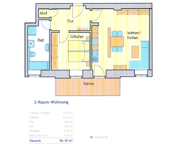 2-Raum-Wohnung im Seehaus